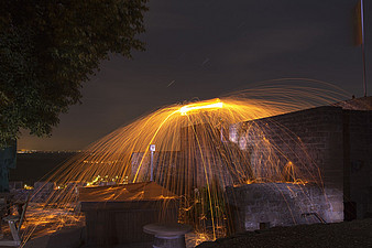 Lichtkunstfotografie Discus Stahlwolle Lichtkunstfotografie Discus Stahlwolle